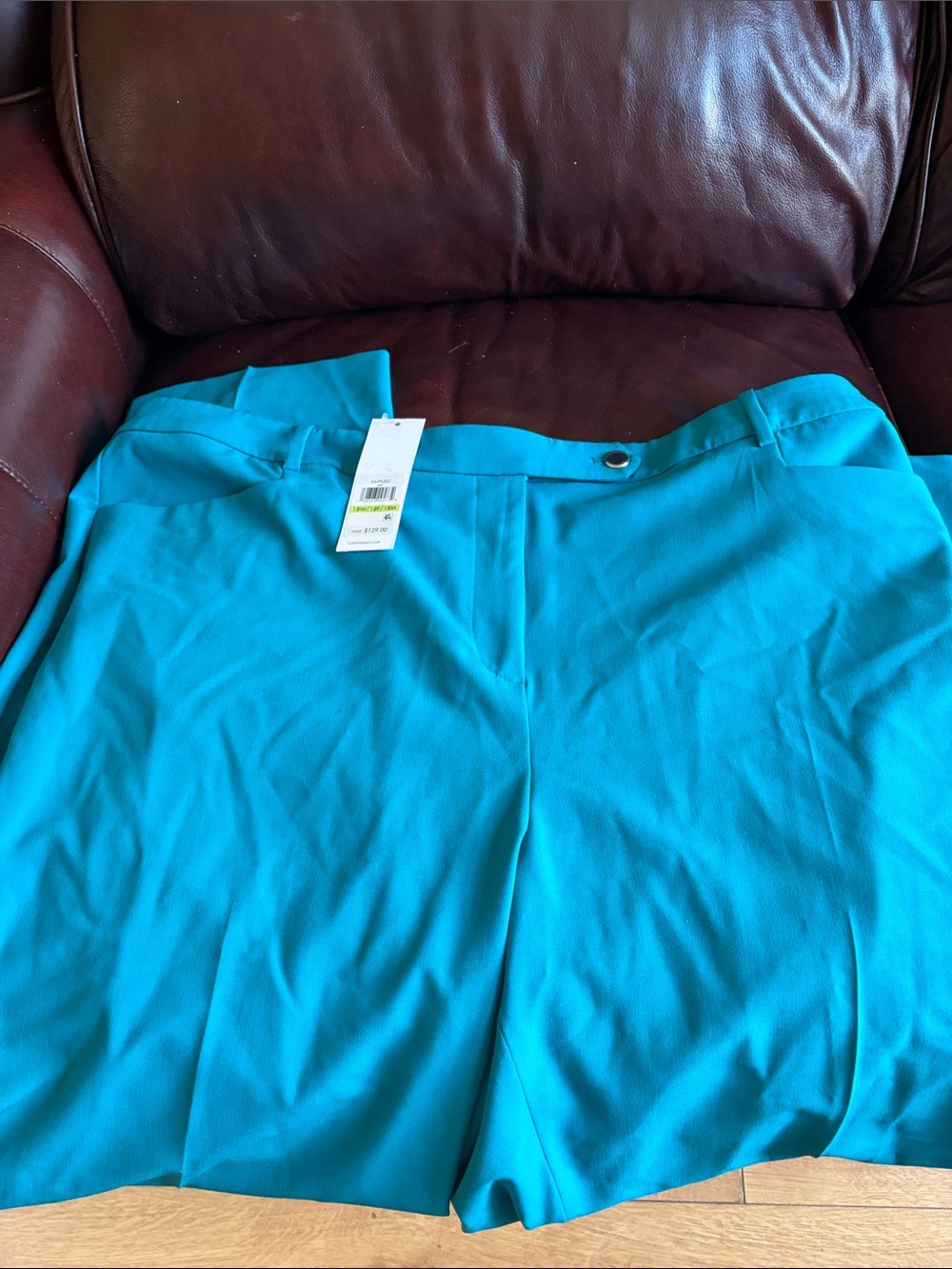Calvin Klein Teal Wide-Leg Pants